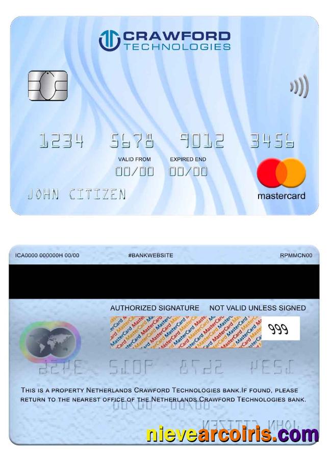 Netherlands (Holland) Crawford Technologies Bank mastercard